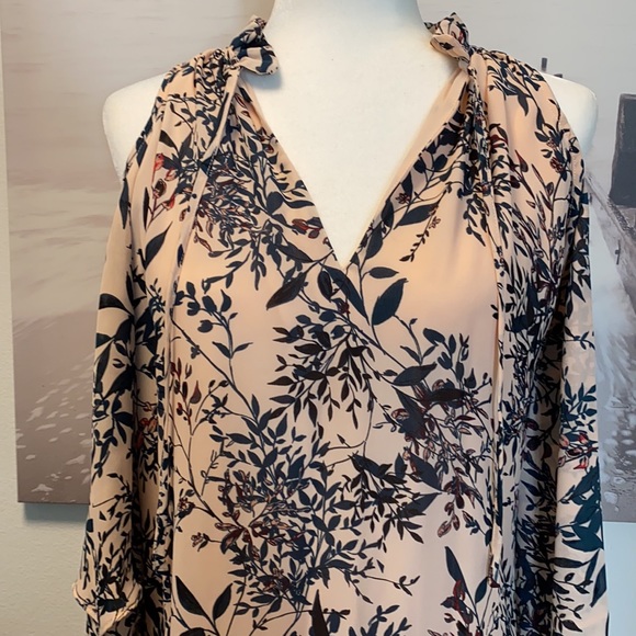 Parker pink Floral cold shoulder mini dress in pink paradise size s - Picture 3 of 6